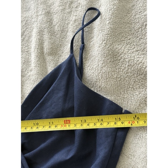 Ramy Brook May Ruched Ruffle Dress, 0 Linen Blend Mini Blue EUC - Picture 7 of 10